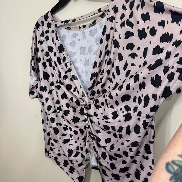 Plus Size 1XL XL Floral Dress & Leopard Top Bundle - Picture 5 of 15
